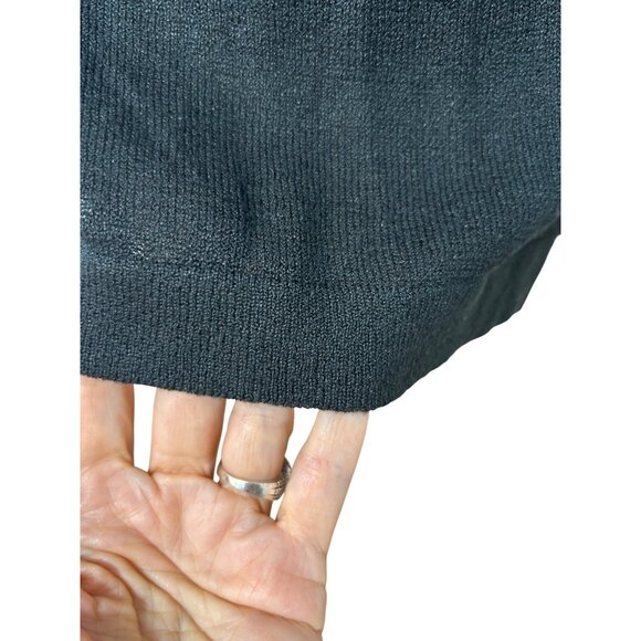 Pronto Uomo Men’s Vtg Black Sweater M Italy Collared 2- Button Geometric Solid - Picture 13 of 14